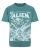 Koszulka Alien Acid Washed w modnym morskim kolorze z retro nadrukiem sci-fi i efektem sprania vintage. Streetwearowy t-shirt 100% bawełna jersey inspirowany klimatem horroru, alien i lat 80.